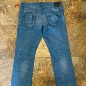 True Religion Blue Straight Jeans Classic Denim Men Size 38